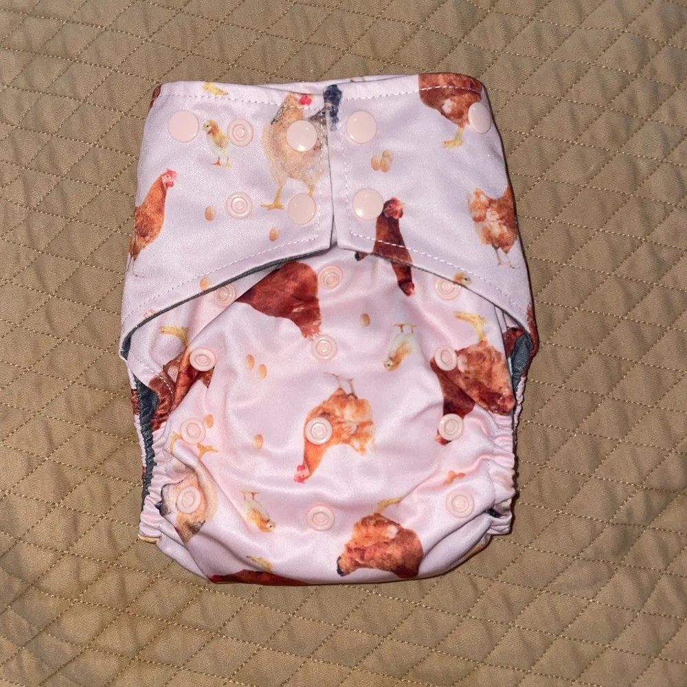 Chicken Diaper Cover with Snap Closures WITH bag